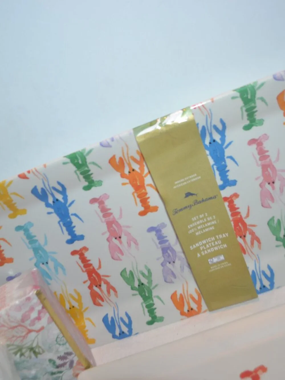 Tommy Bahama Serving Set Trays and Napkins New with Tags Lobster or Crawfish